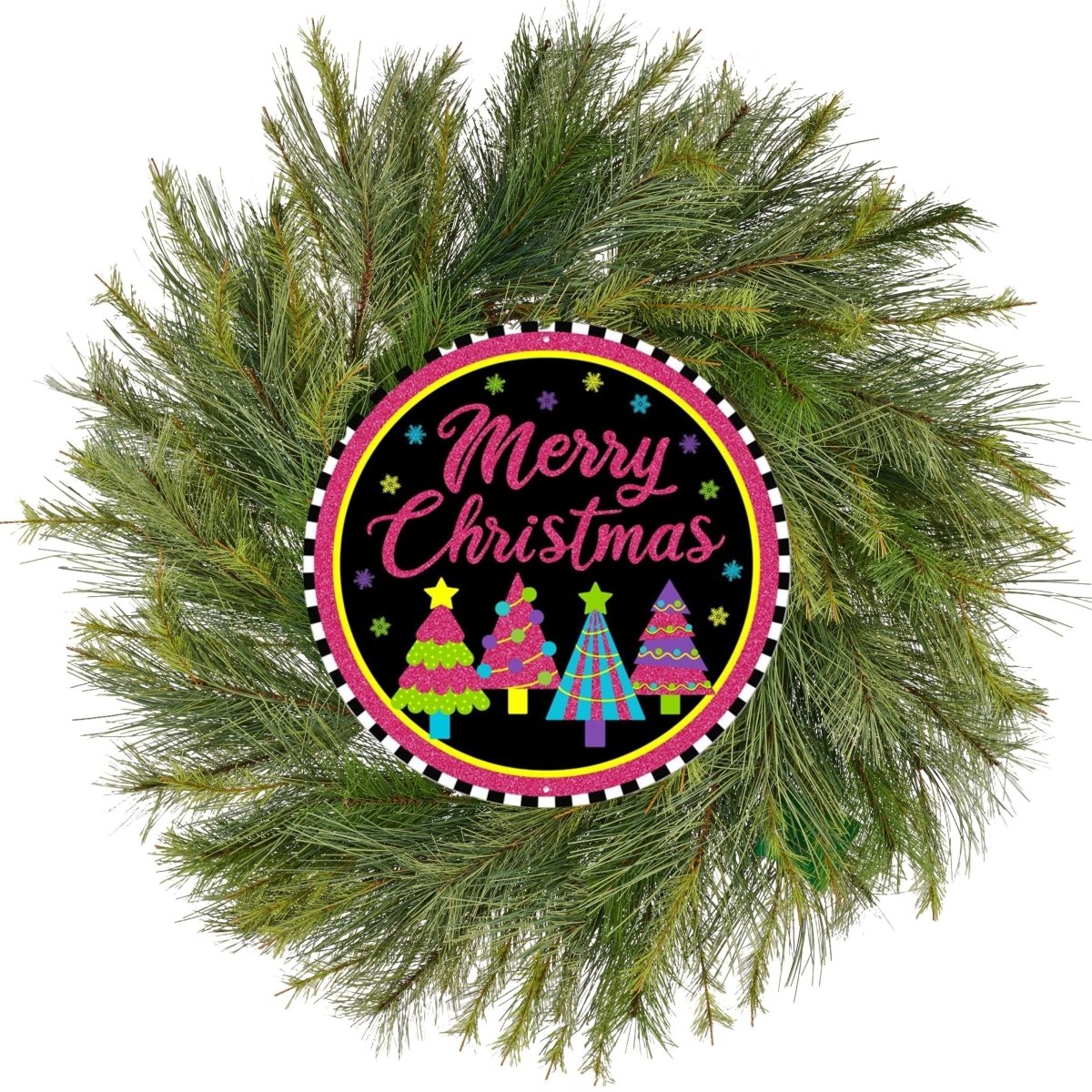 Shop For 8" Metal Sign: Merry Bright Christmas