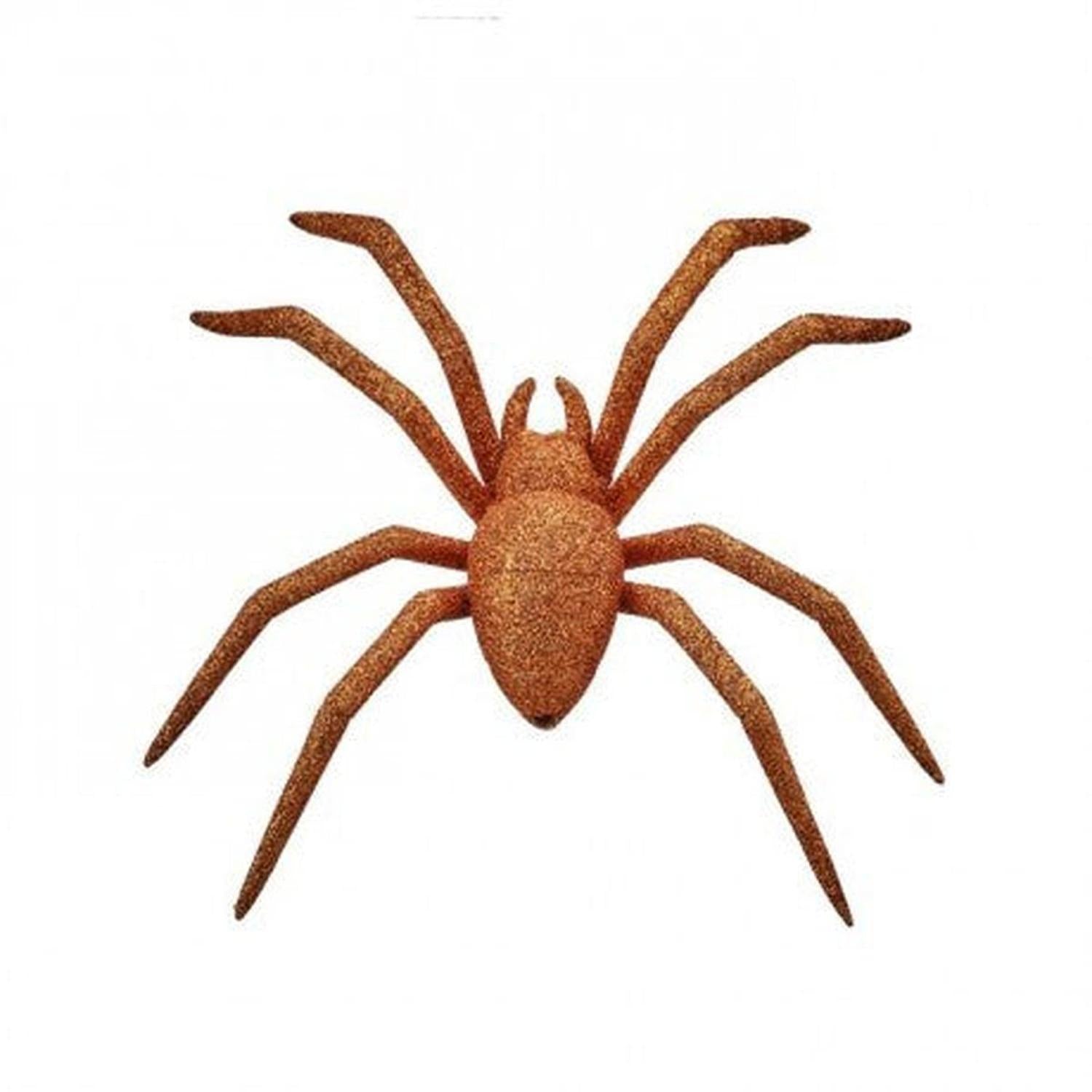 8" Orange Glitter Spider