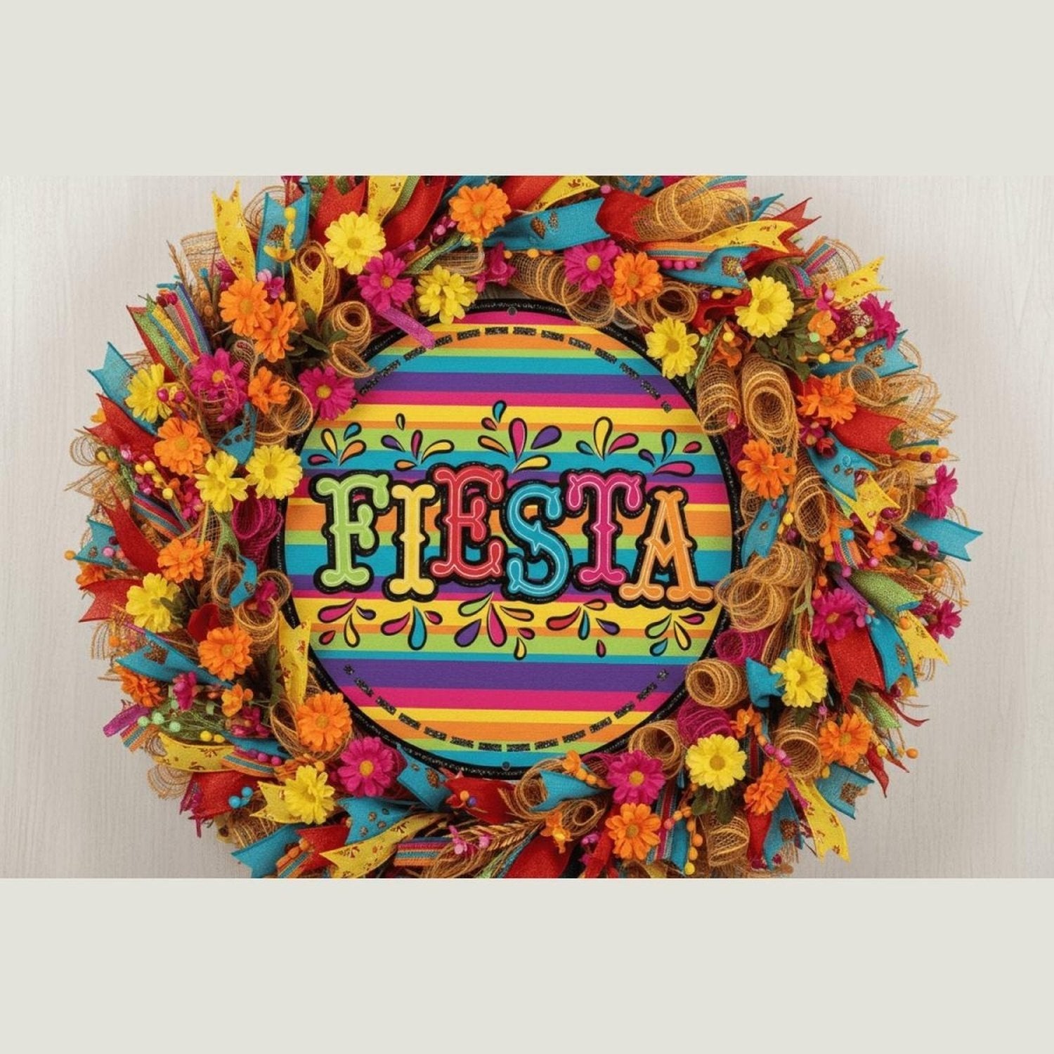 Shop For 8" Round Metal Sign: Glitter Fiesta