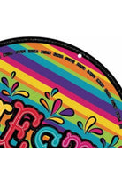 Shop For 8" Round Metal Sign: Glitter Fiesta