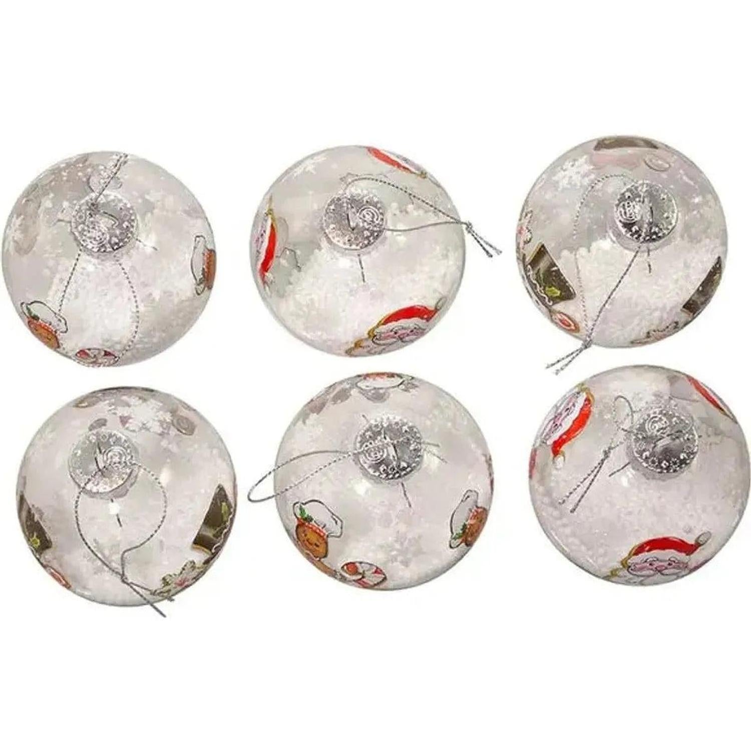 80MM Gingerbread, Snowman and Santa Glass Ball Ornaments