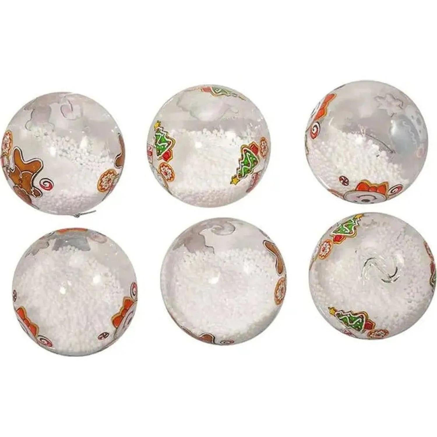 80MM Gingerbread, Snowman and Santa Glass Ball Ornaments