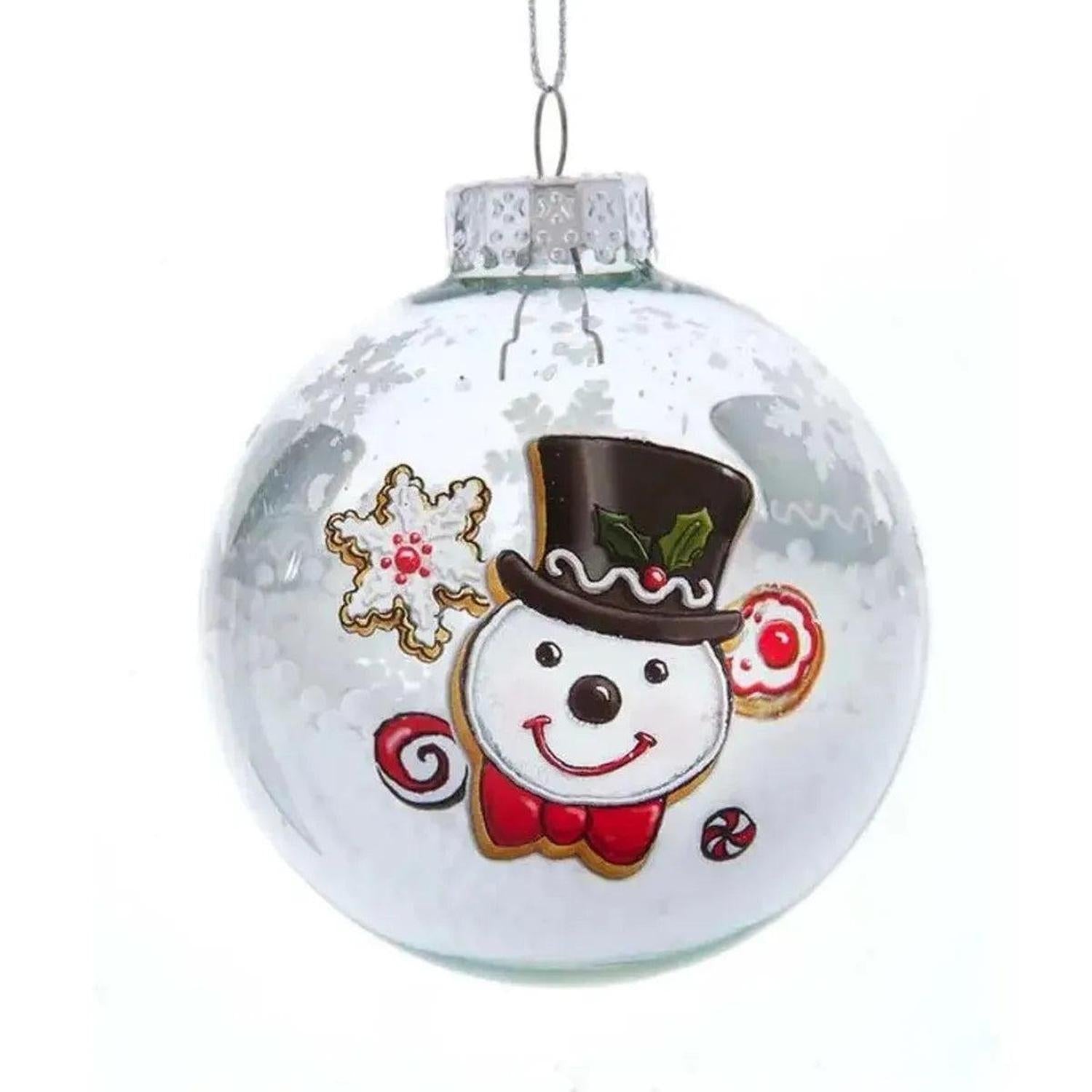 80MM Gingerbread, Snowman and Santa Glass Ball Ornaments
