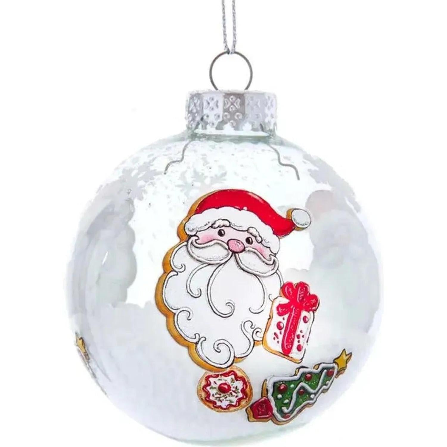 80MM Gingerbread, Snowman and Santa Glass Ball Ornaments