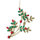 Shop For 8.5" Glitter Wire Jewel Flower Branch Ornament: Red/Green