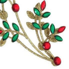 Shop For 8.5" Glitter Wire Jewel Flower Branch Ornament: Red/Green