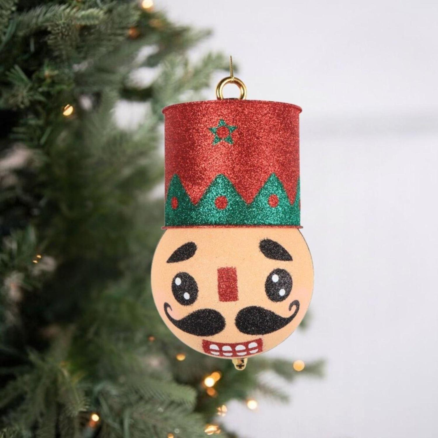 8.5" Holiday Nutcracker Ornament: Red & Green