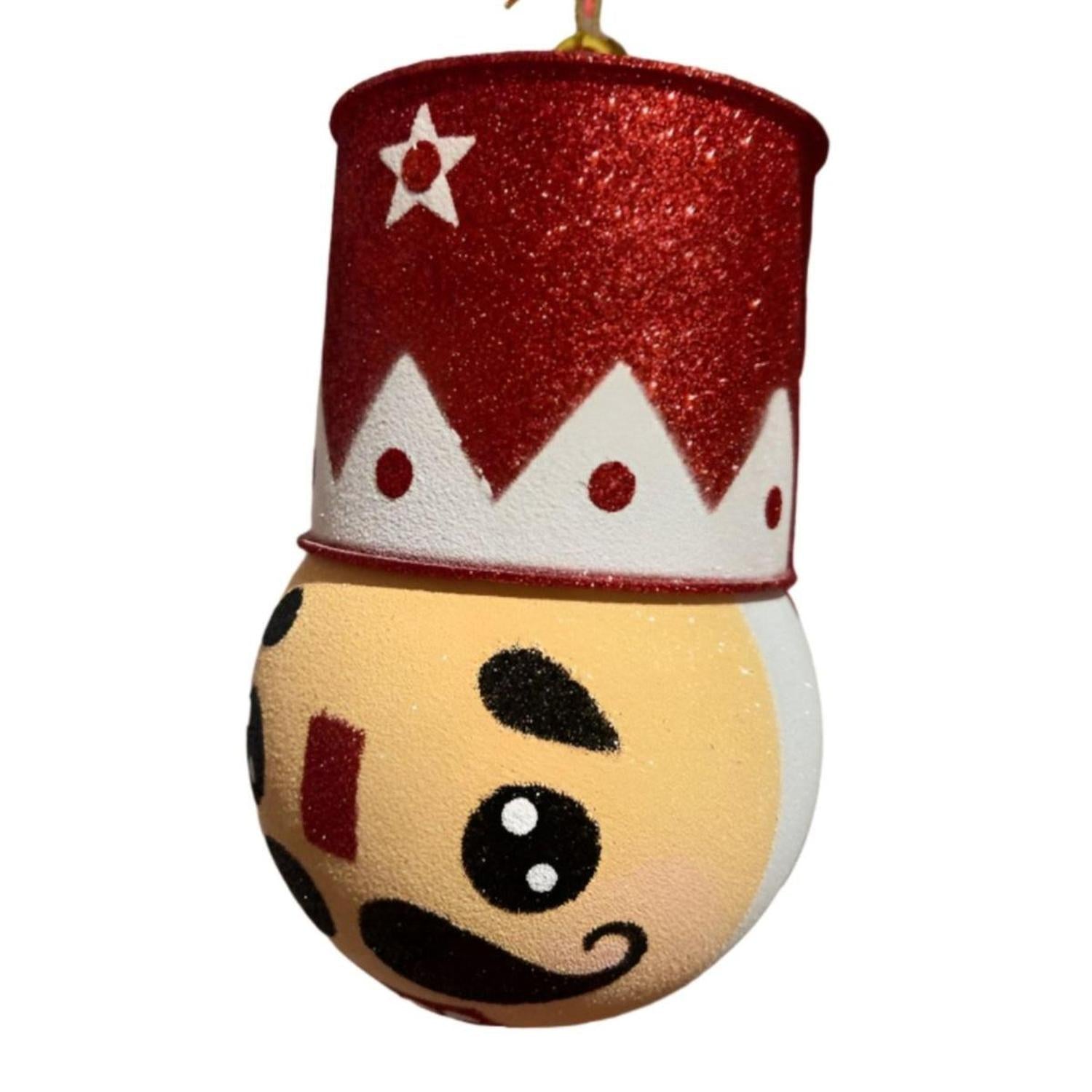 8.5" Holiday Nutcracker Ornament: Red & White