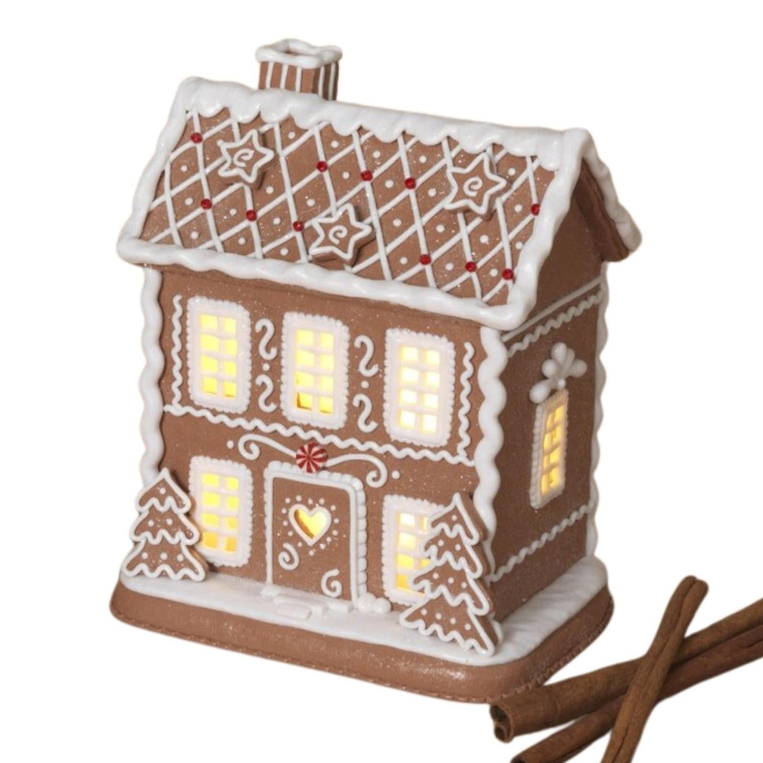 8.5" Lighted Holiday Gingerbread House