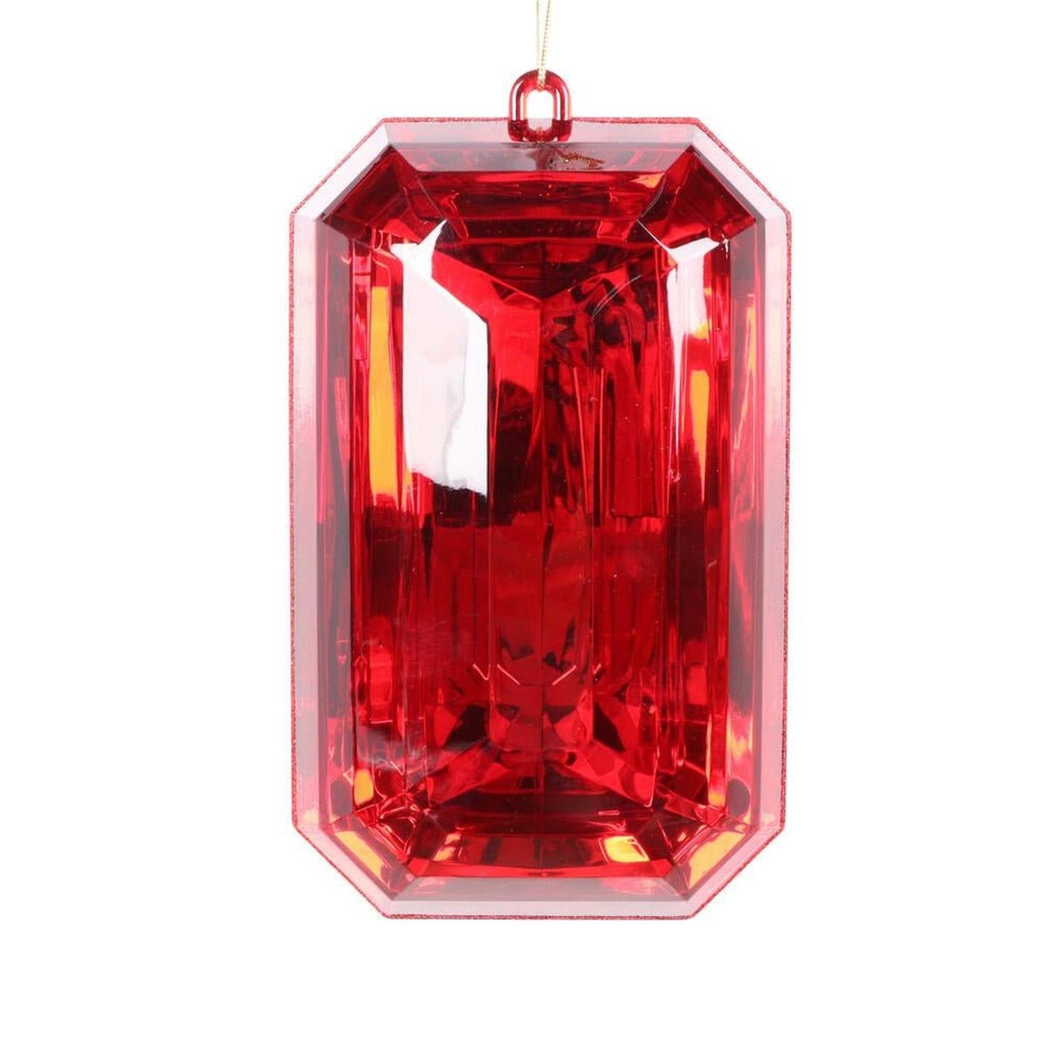 Shop For 8in Acrylic Rectangle Jewel Ornament: Red (Asst 2)