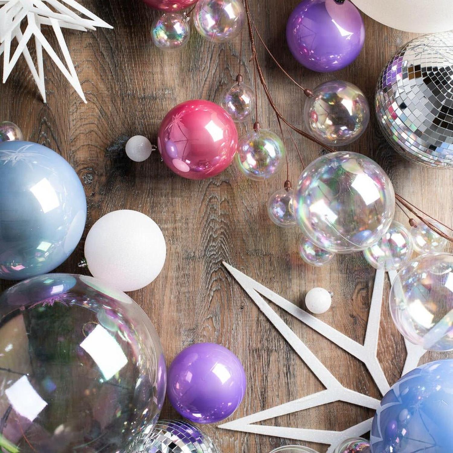 8in Periwinkle Pearl Christmas Ball Ornament