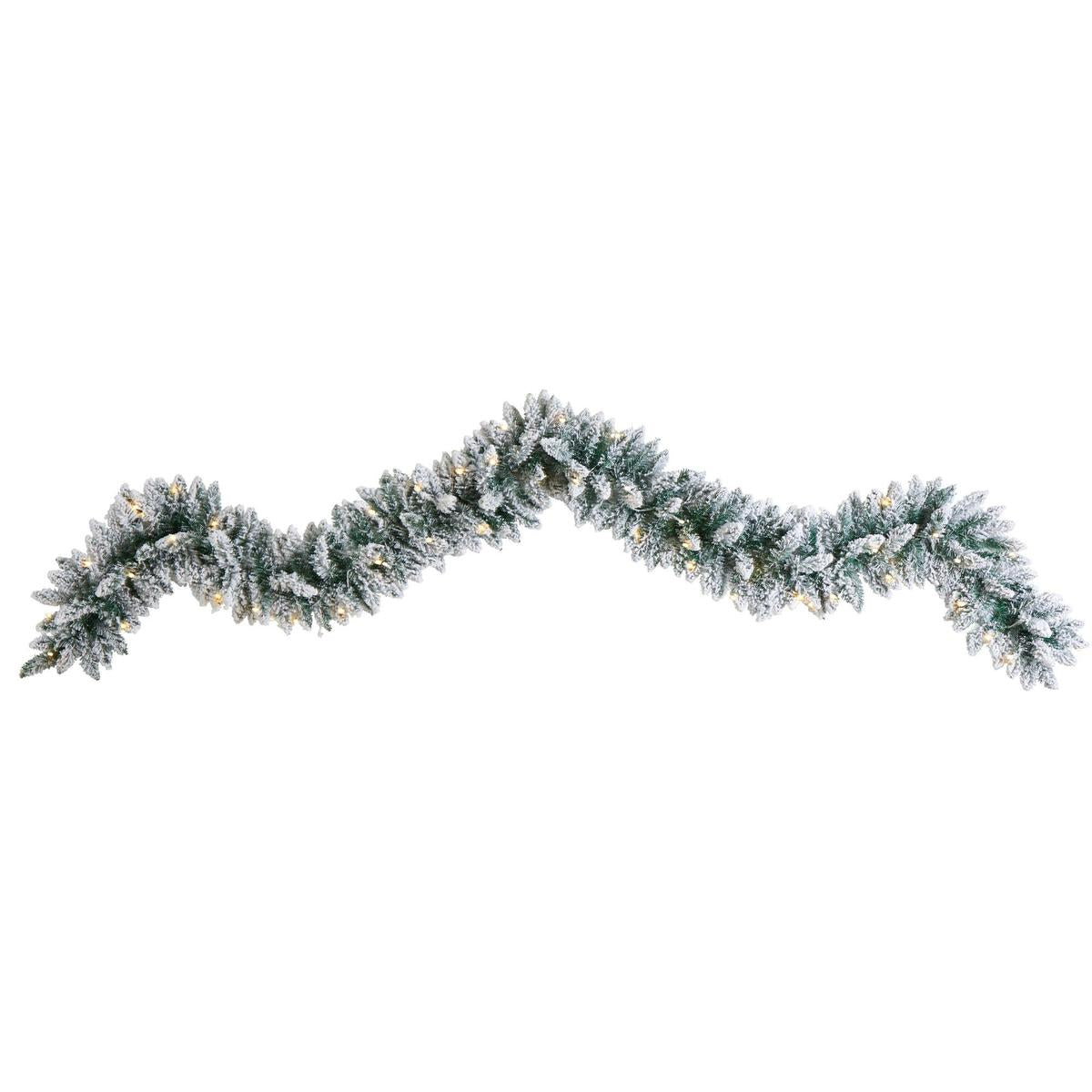 Shop For 9’ LED Flocked Artificial Christmas Garland