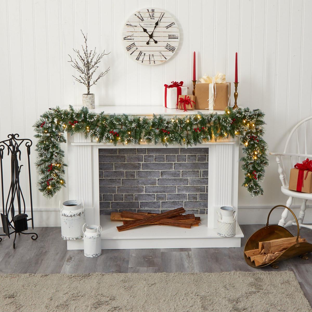 Shop For 9’ LED Frosted Swiss Pine Artificial Garland