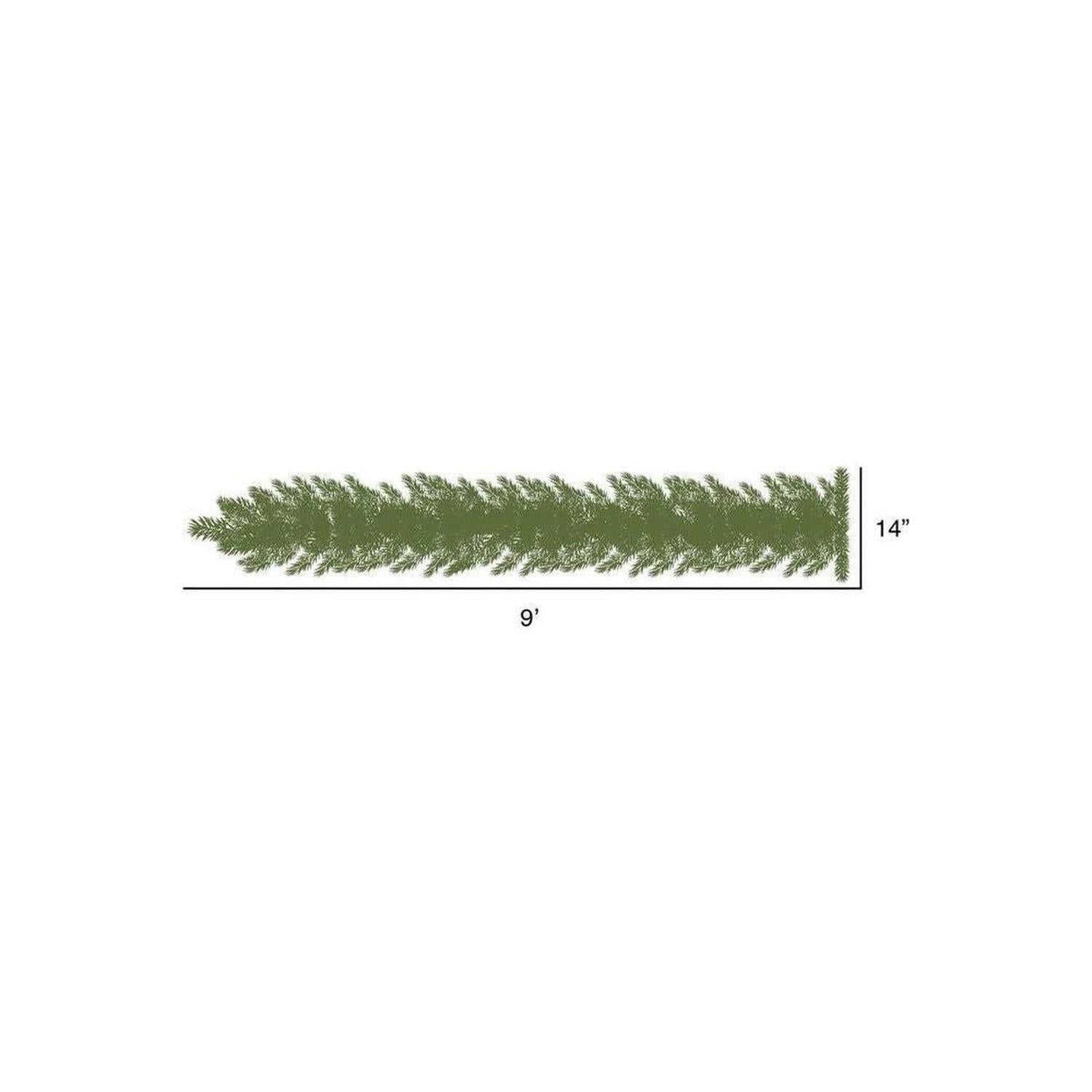9' Lime Green Garland, LED lights