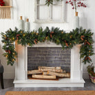 Shop For 9' Mixed Pines and Pinecones Extra Wide Garland with 286 Branches and 70 Warm White LED Lights