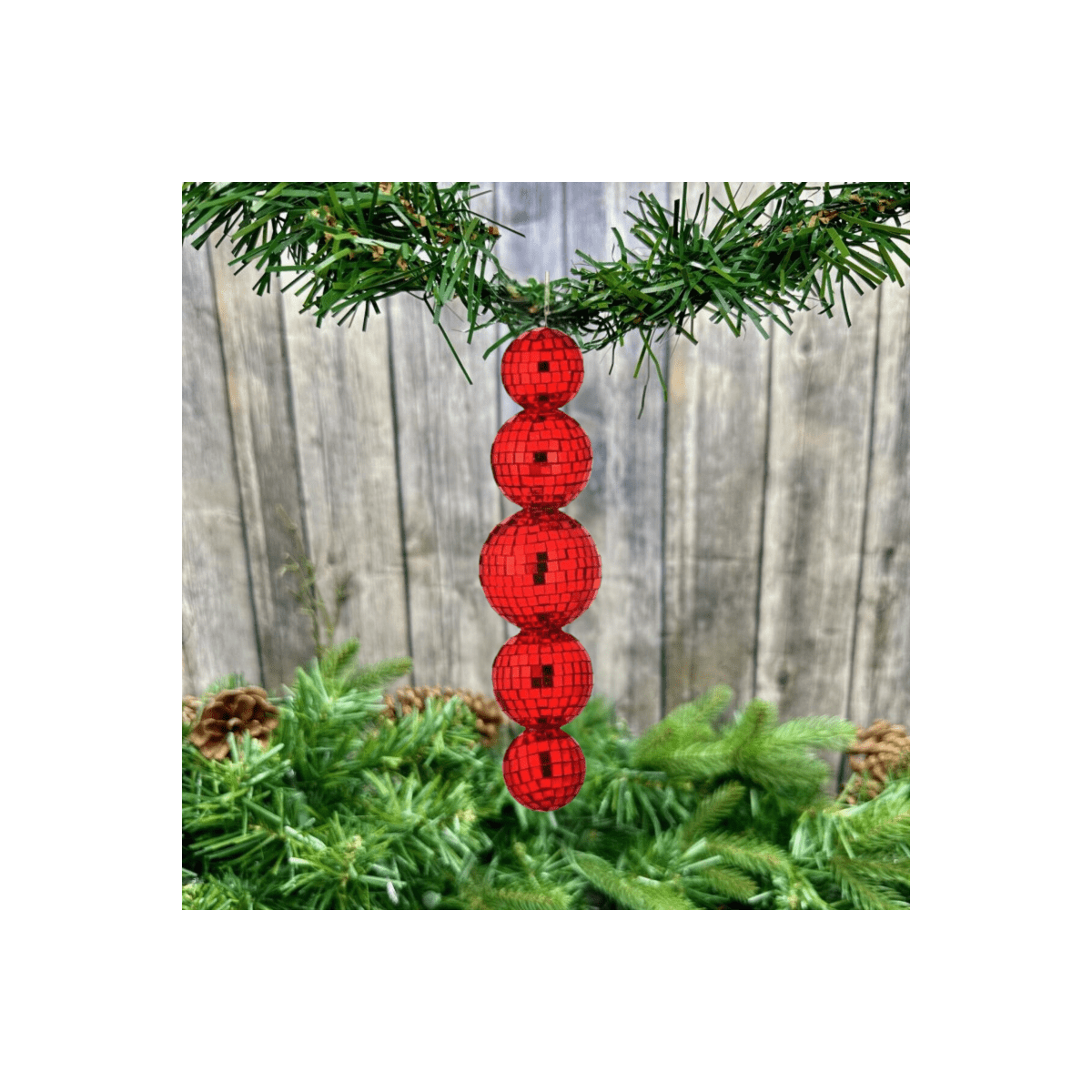 Shop For 9" Multi Mirror Ball Ornament: Red