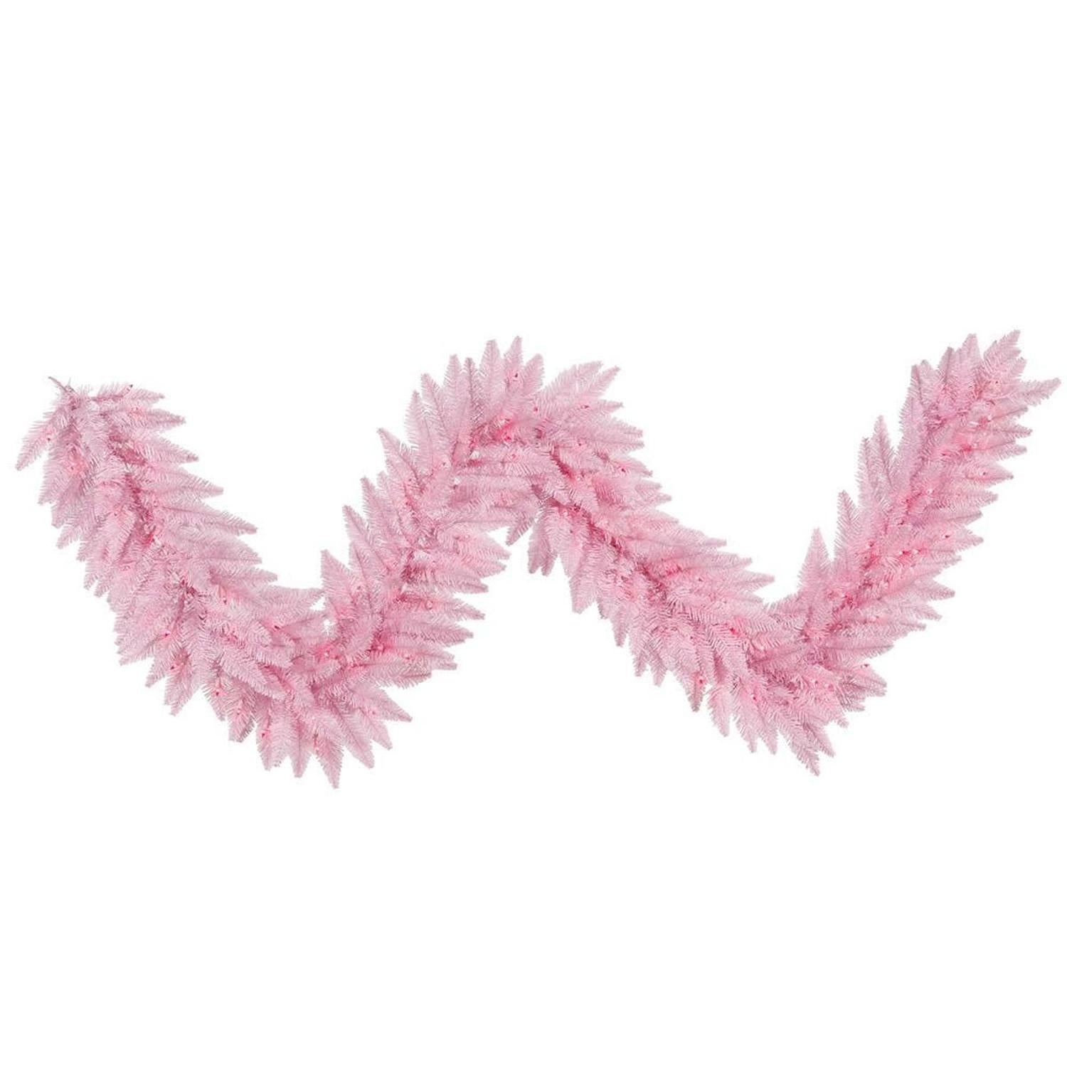 Shop For 9' Pink Fir Holiday Garland, Pink Dura - Lit LED