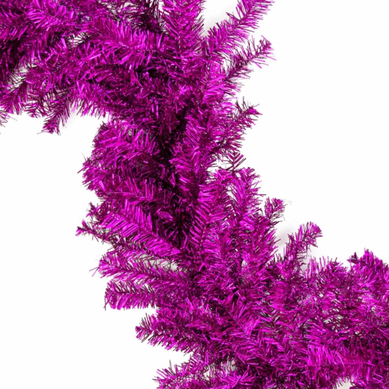 9' Purple Tinsel Garland, Unlit
