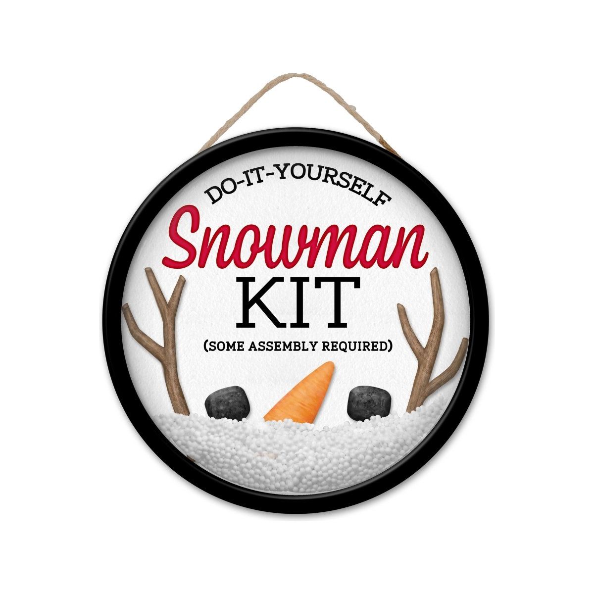 Shop For 9" Wooden Round Sign: DIY Snowman Kit Globe