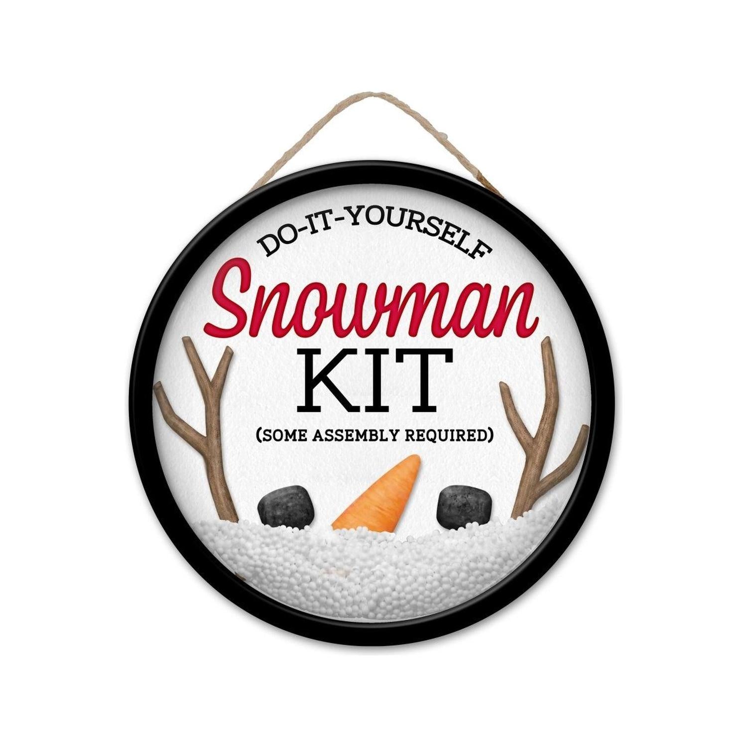 Shop For 9" Wooden Round Sign: DIY Snowman Kit Globe