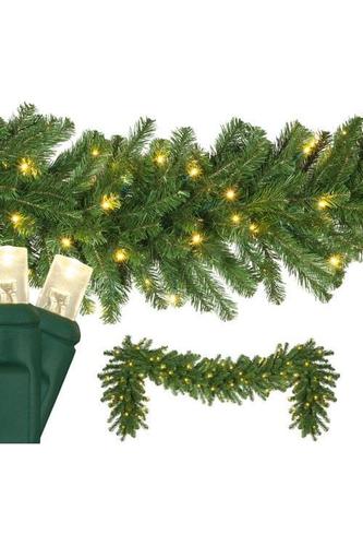 Shop For 9' X 14" Olympia Pine Garland, Pre - Lit, LED, Warm White