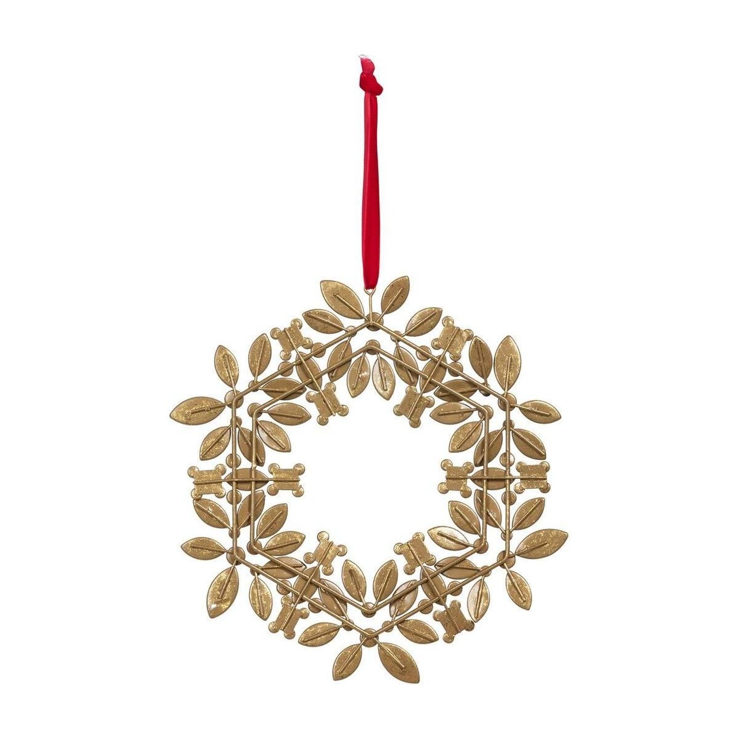 9.5" Jeweled Holly Wreath Ornament: Red/Green