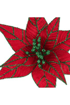 Shop For 9.5" Red Velvet Poinsettia Stem