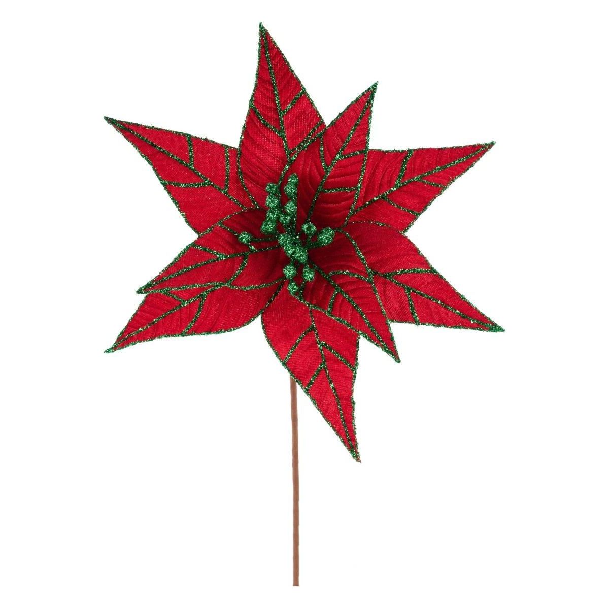 Shop For 9.5" Red Velvet Poinsettia Stem