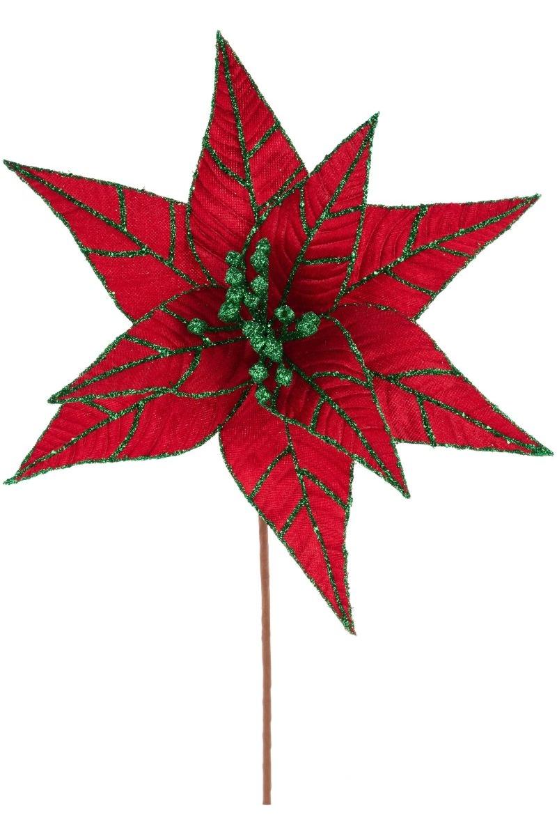 Shop For 9.5" Red Velvet Poinsettia Stem