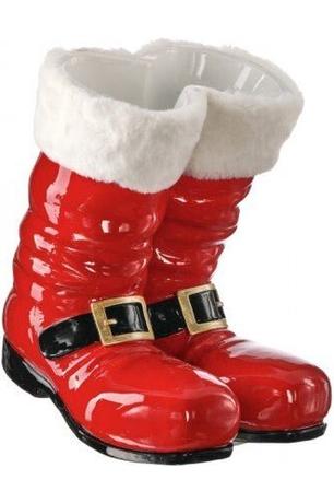 Shop For 9.5" Resin Santa Boot Planter: Red