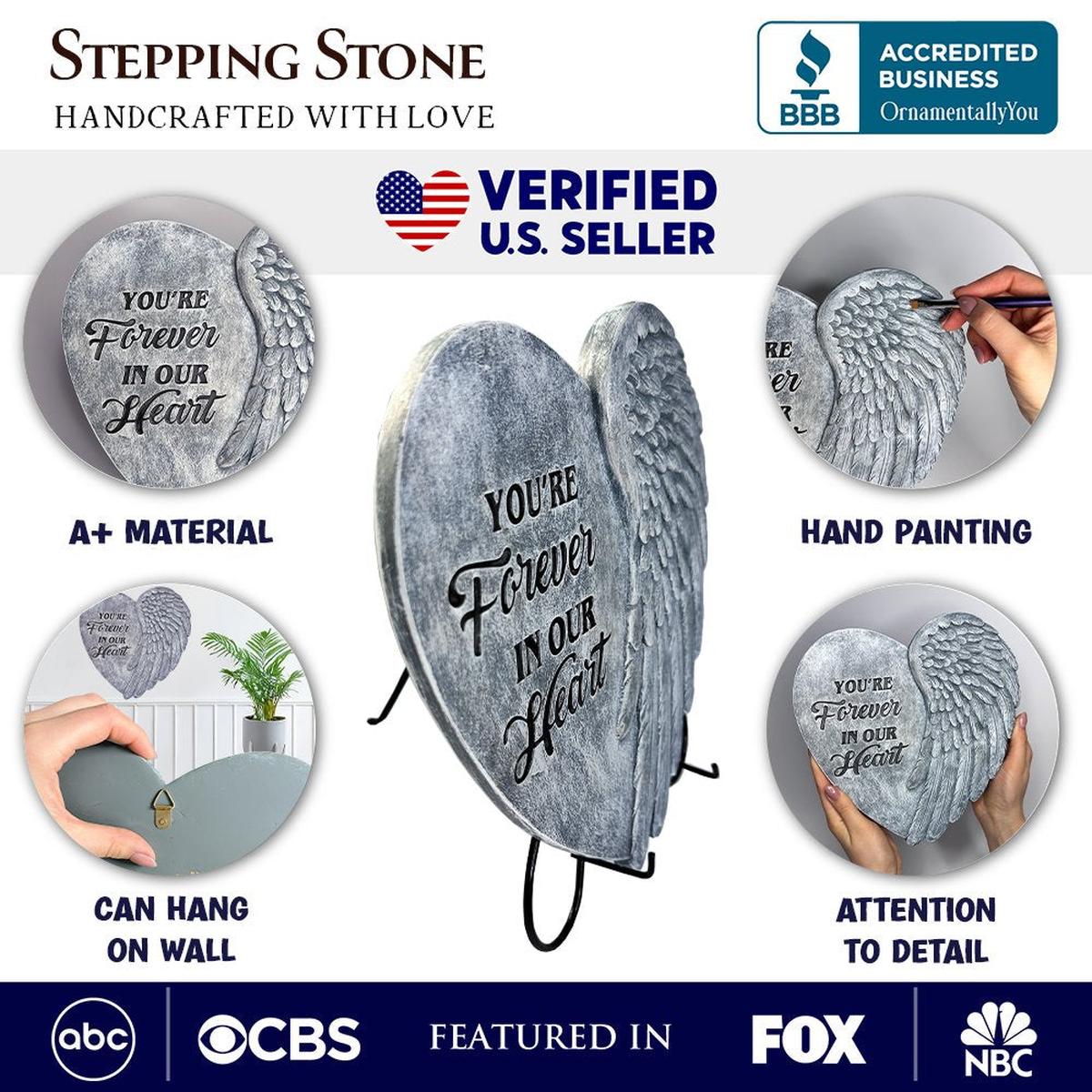 Shop For 9.5" You’re Forever in Our Hearts Angel Wing Stepping Stone