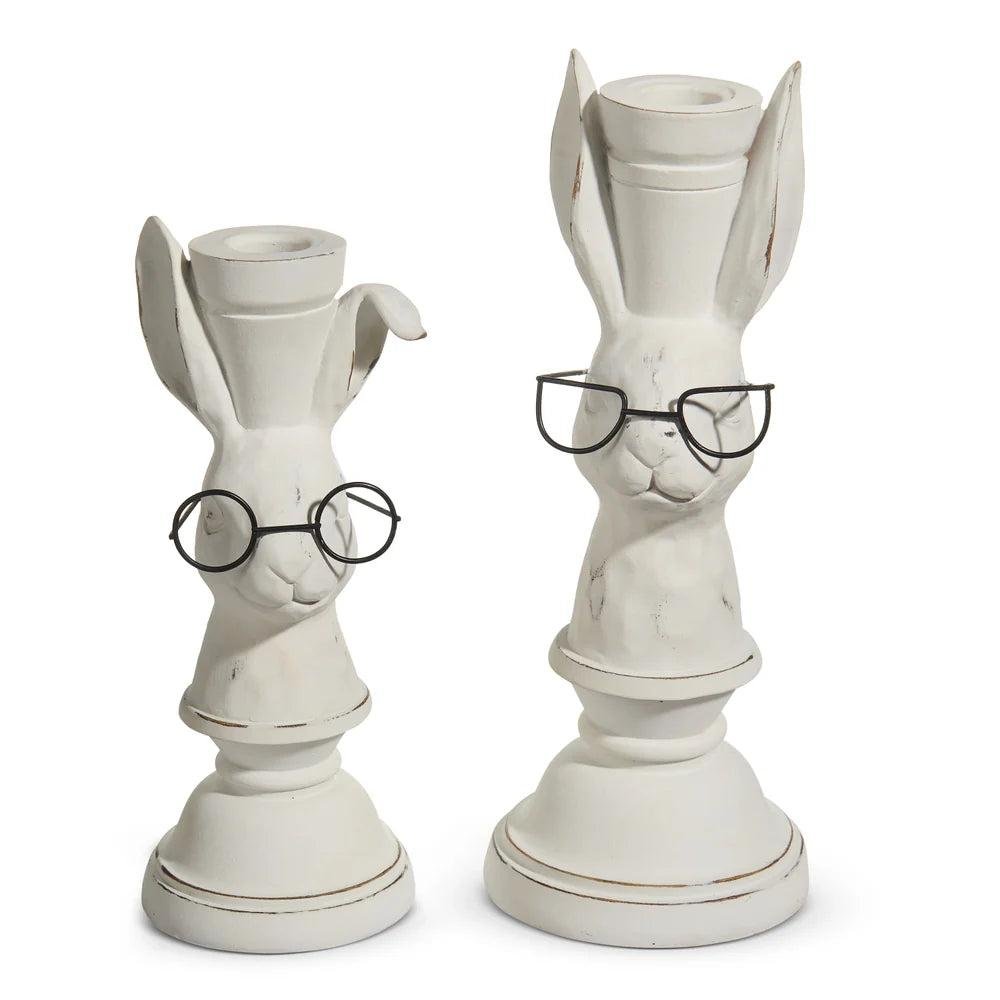 Shop For 9.5in Bunnies with Glasses Candlesticks
