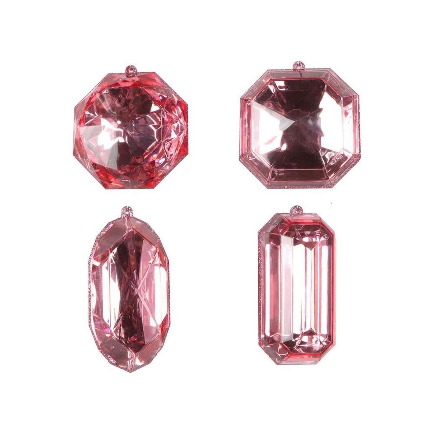 Acrylic Jewel Assortment Ornament: Baby Pink (Set 4)