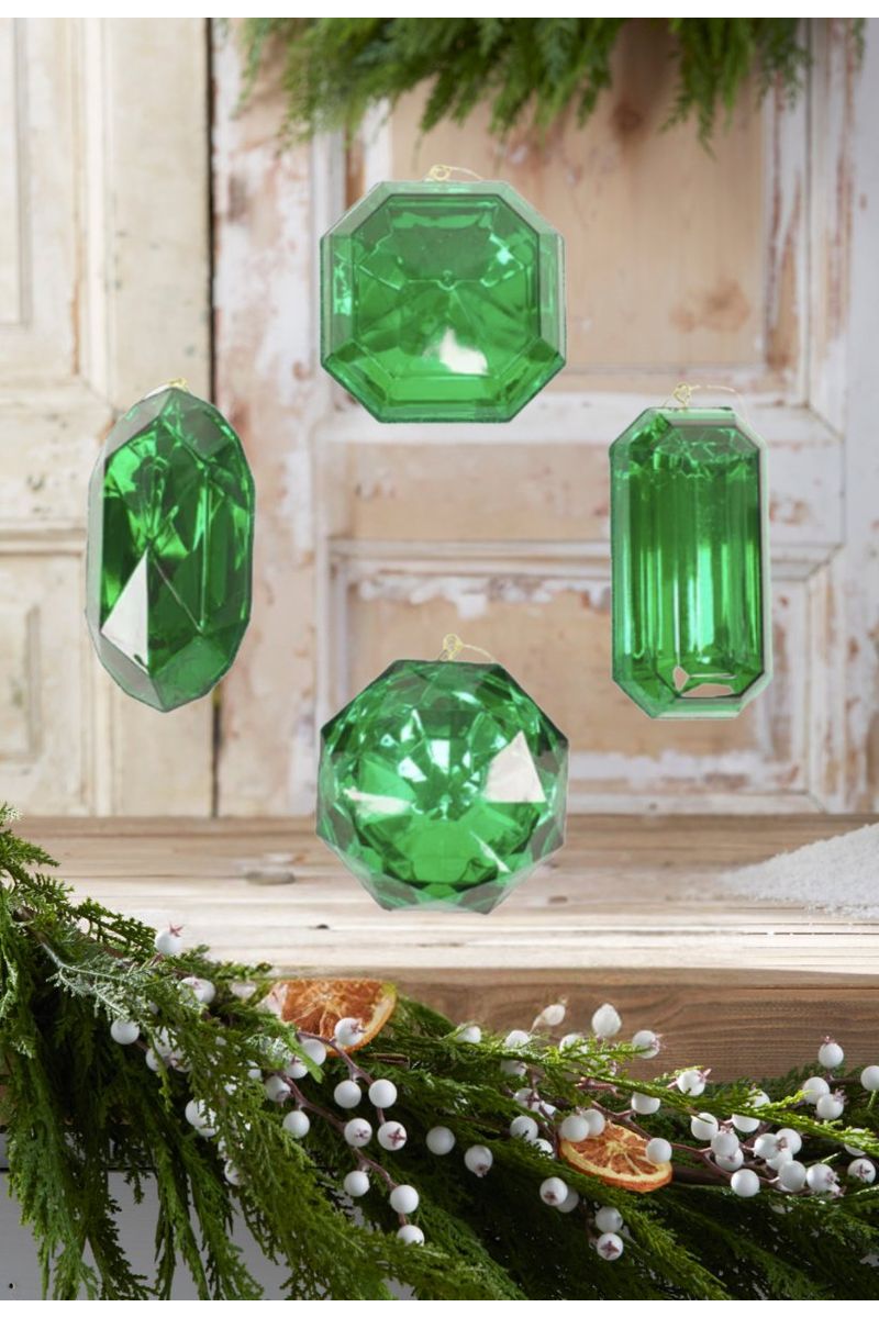 Shop For Acrylic Jewel Assortment Ornament: Lime Green (Set 4) at Michelle's aDOORable Creations