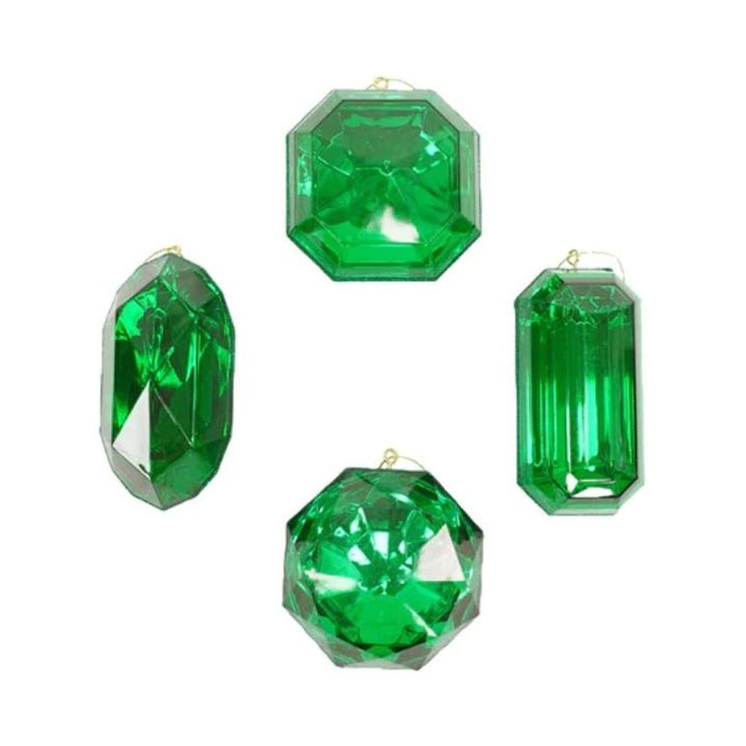 Acrylic Jewel Assortment Ornament: Lime Green (Set 4)