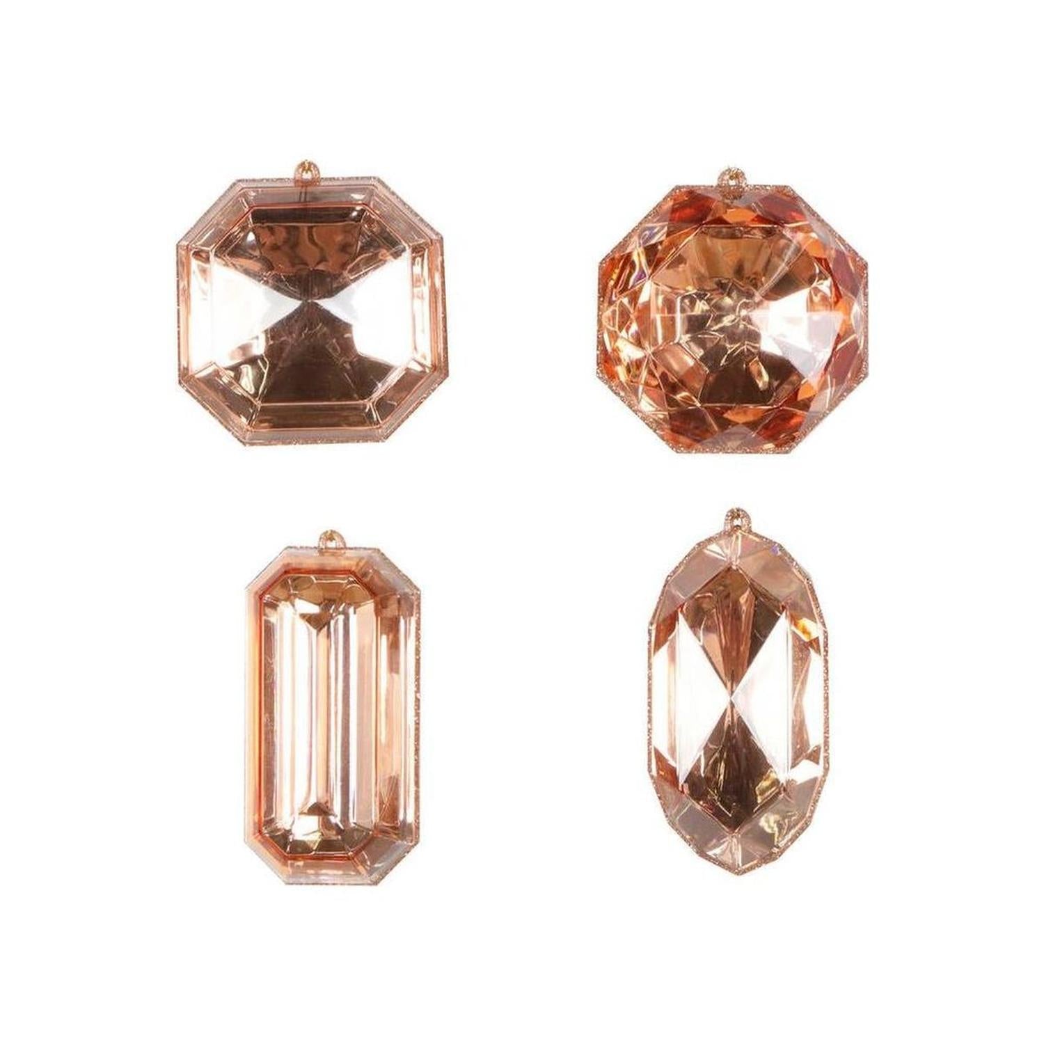 Acrylic Jewel Assortment Ornament: Rose Gold (Set 4)