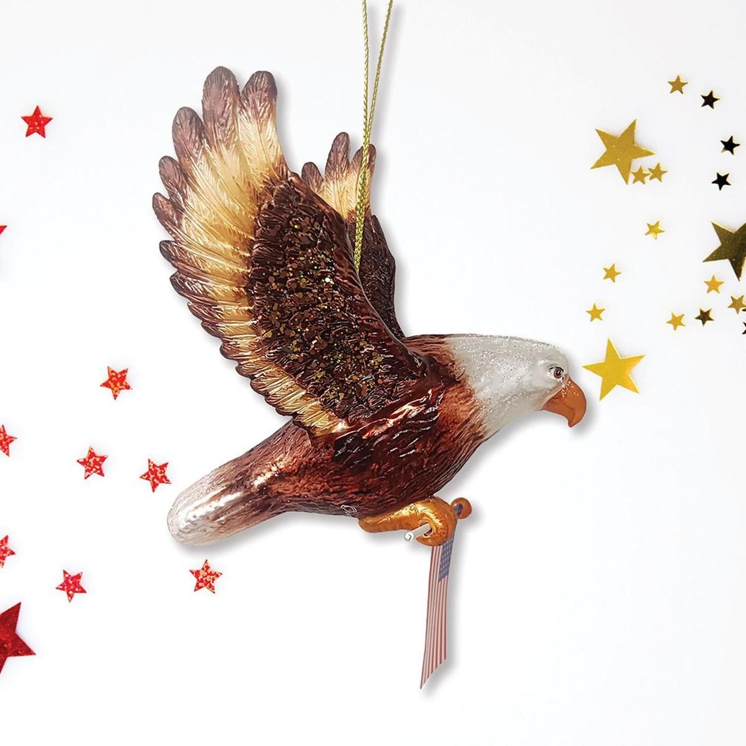 Shop For American Bald Eagle Patriotic Glass Ornament