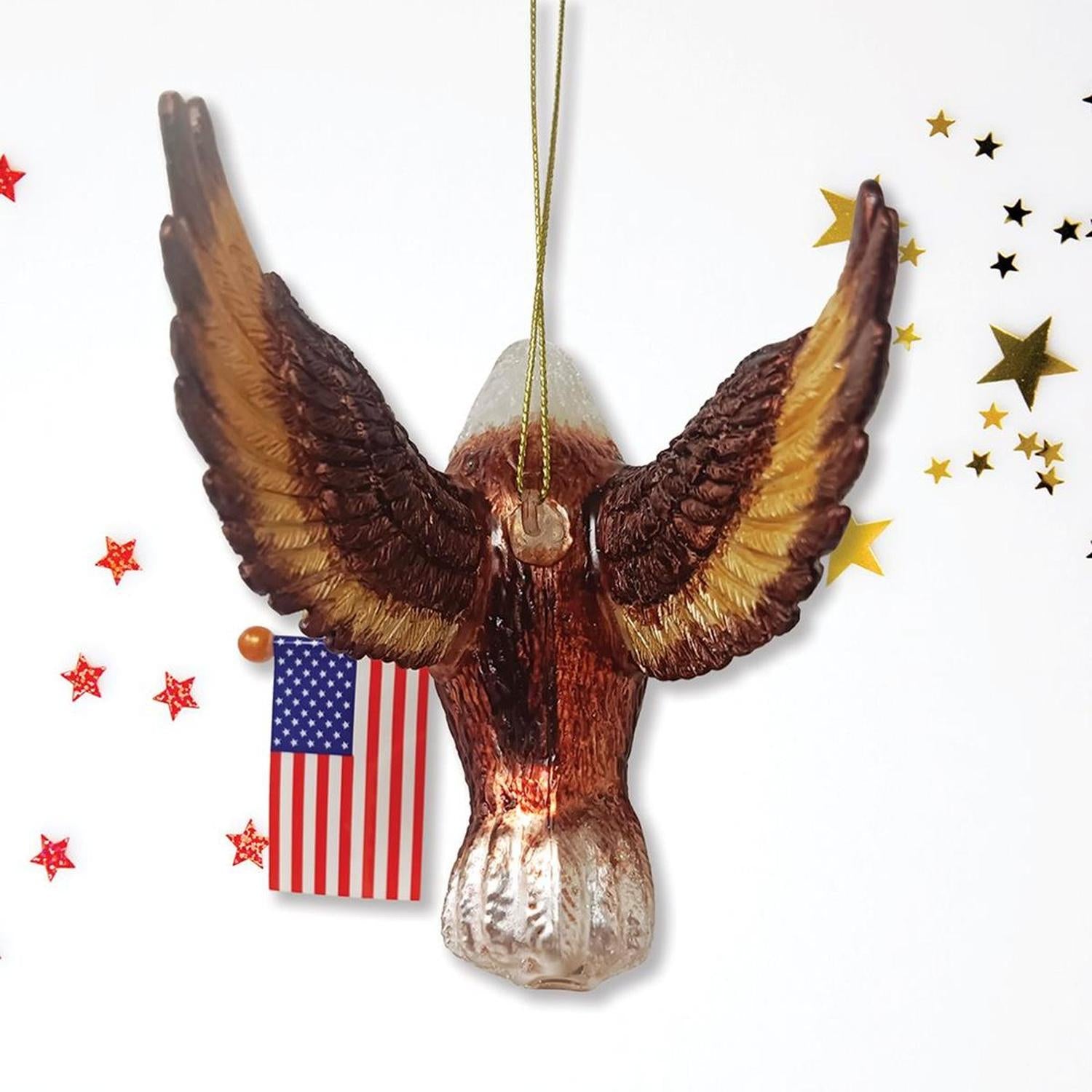 Shop For American Bald Eagle Patriotic Glass Ornament
