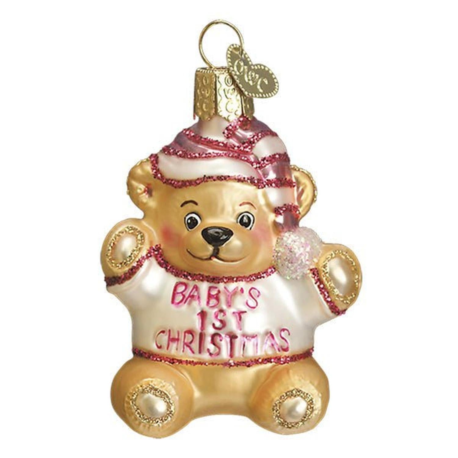 Baby Girl's First Teddy Bear Ornament