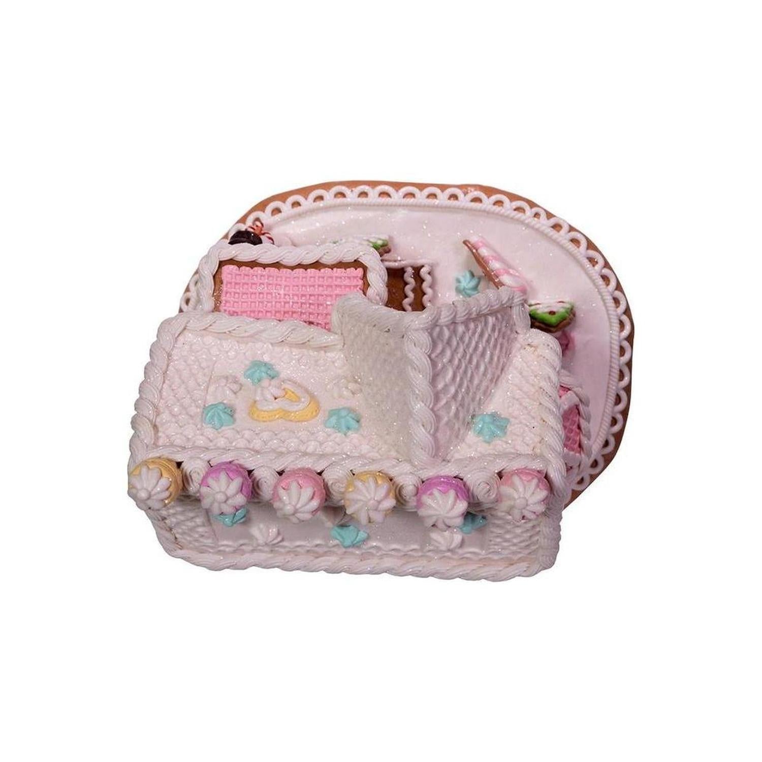 Battery-Operated LED Gingerbread Cake House 9"