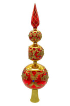 Shop For Bellissimo Glass Red and Gold Finial Treetop 15.75"