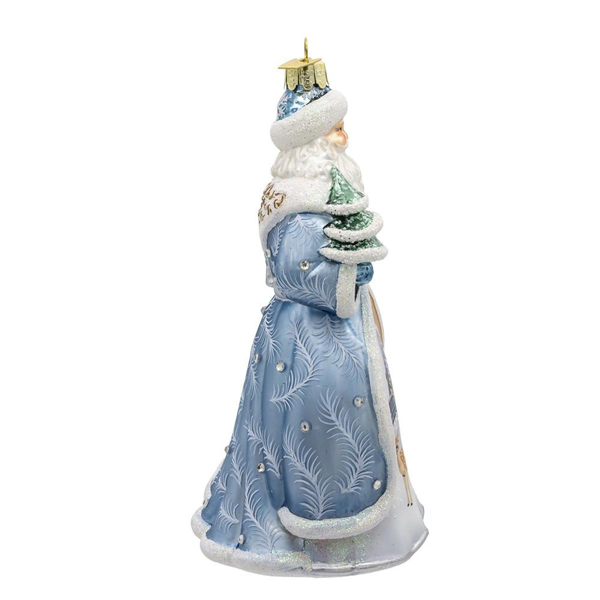 Shop For Bellissimo Glass Santa With Tree & Scene Ornament