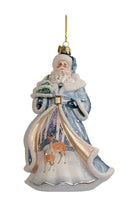 Shop For Bellissimo Glass Santa With Tree & Scene Ornament