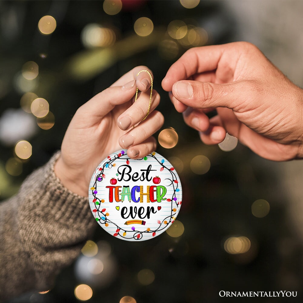 Shop For Best Teacher Ever Christmas Ornament