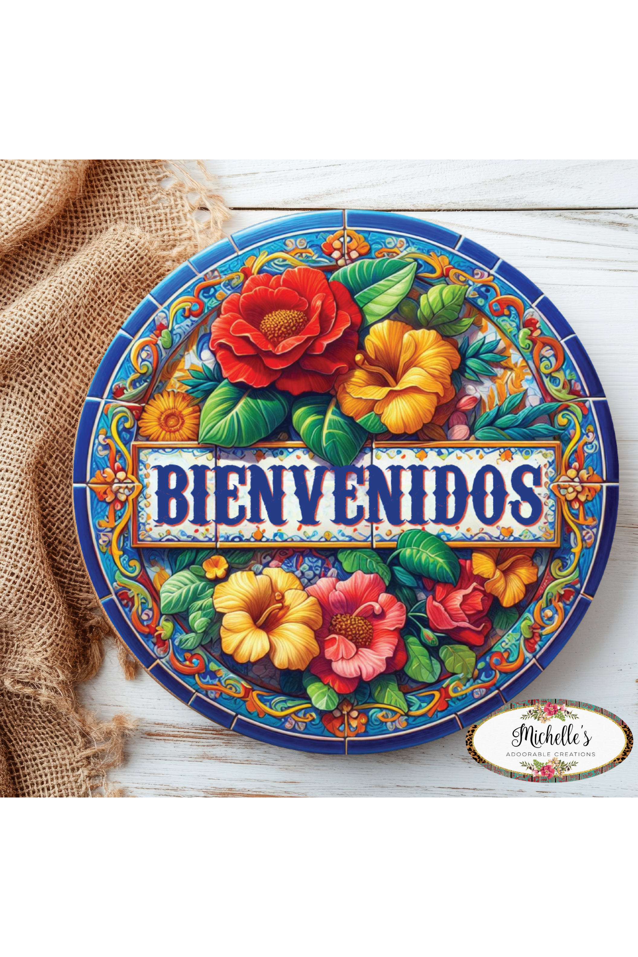 Shop For Bienvenidos Floral Waterproof Sign