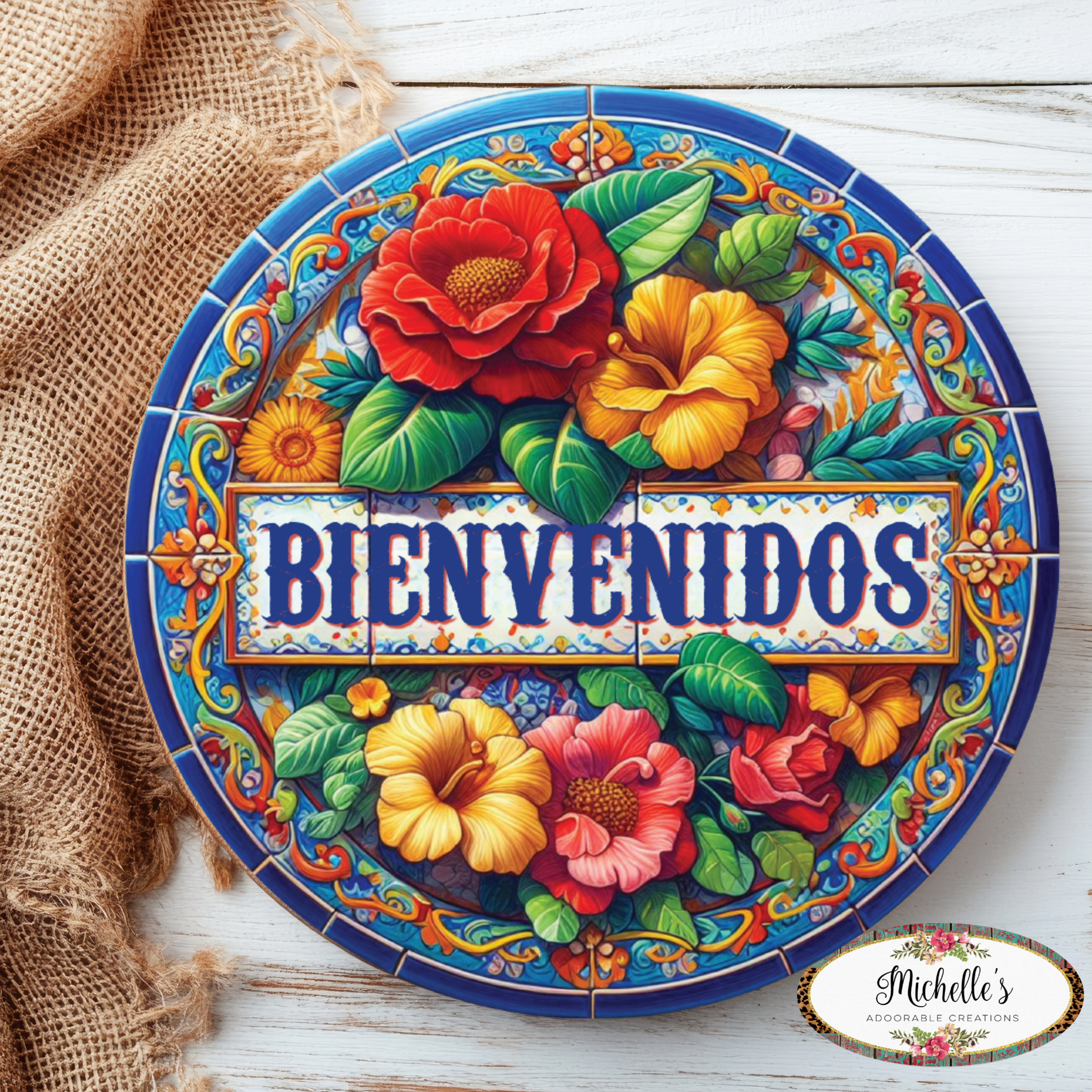 Shop For Bienvenidos Floral Waterproof Sign