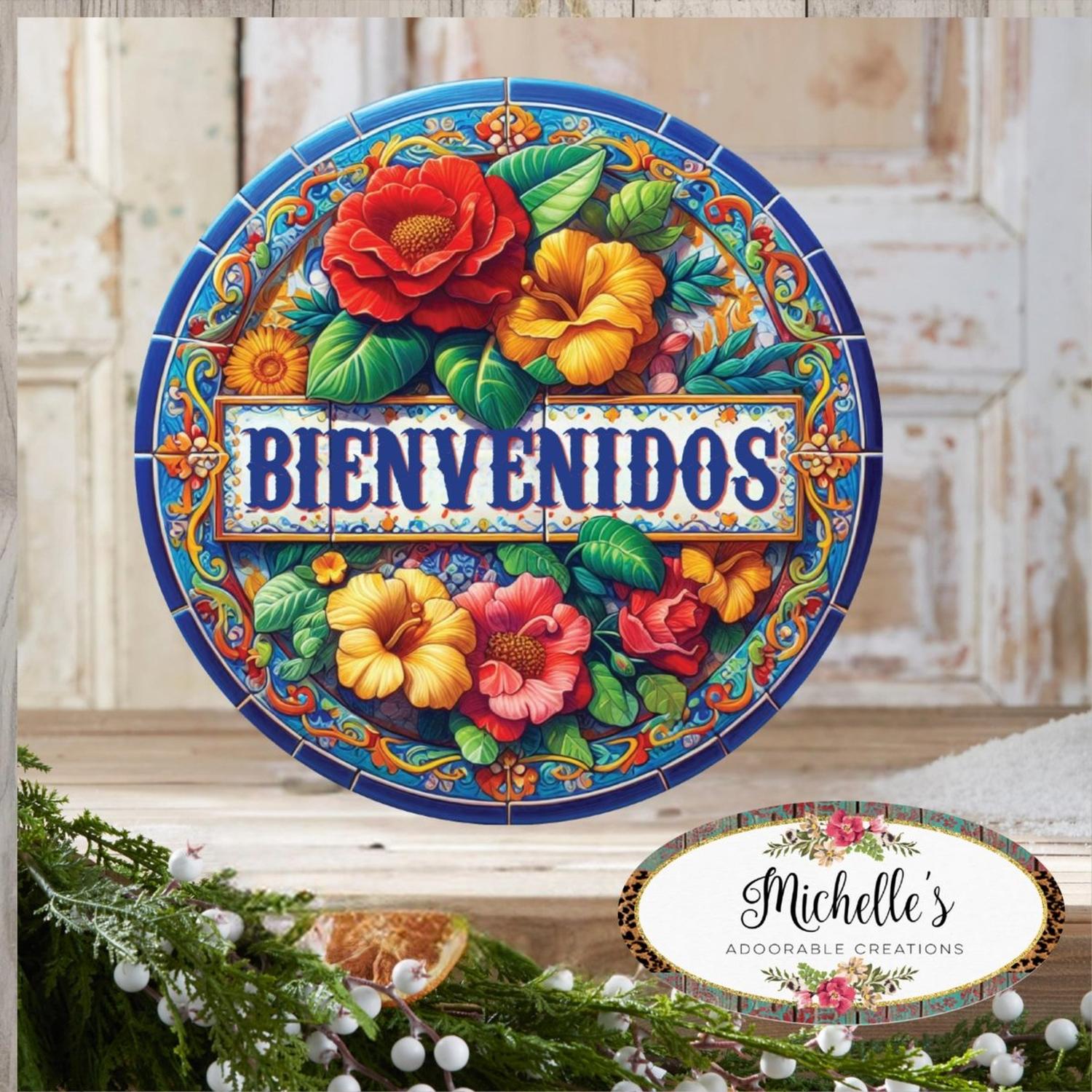 Shop For Bienvenidos Floral Waterproof Sign