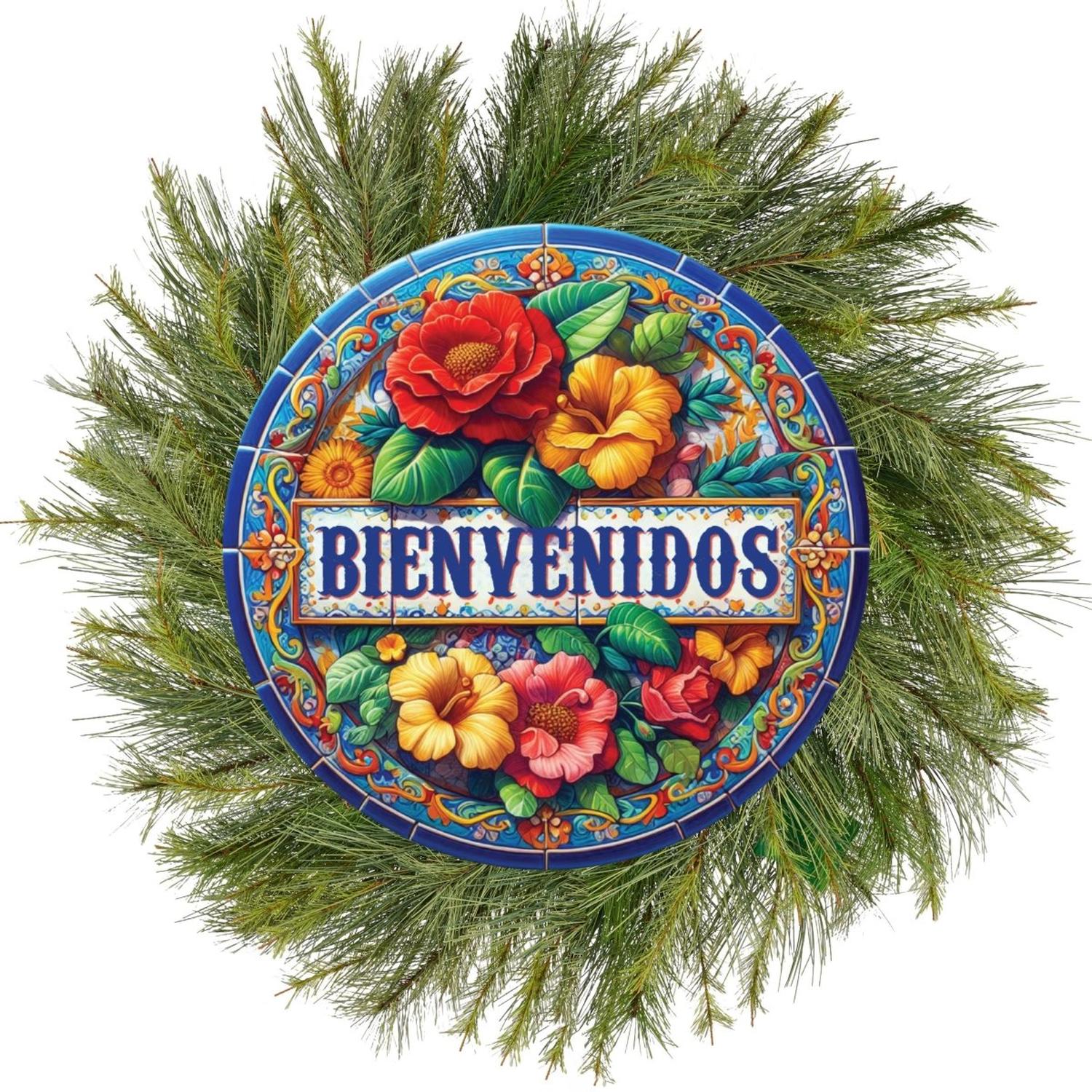 Bienvenidos Floral Waterproof Sign