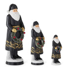 Shop For Black Coat Santa's Holding Bottle Brush Wreath (Set of 3)