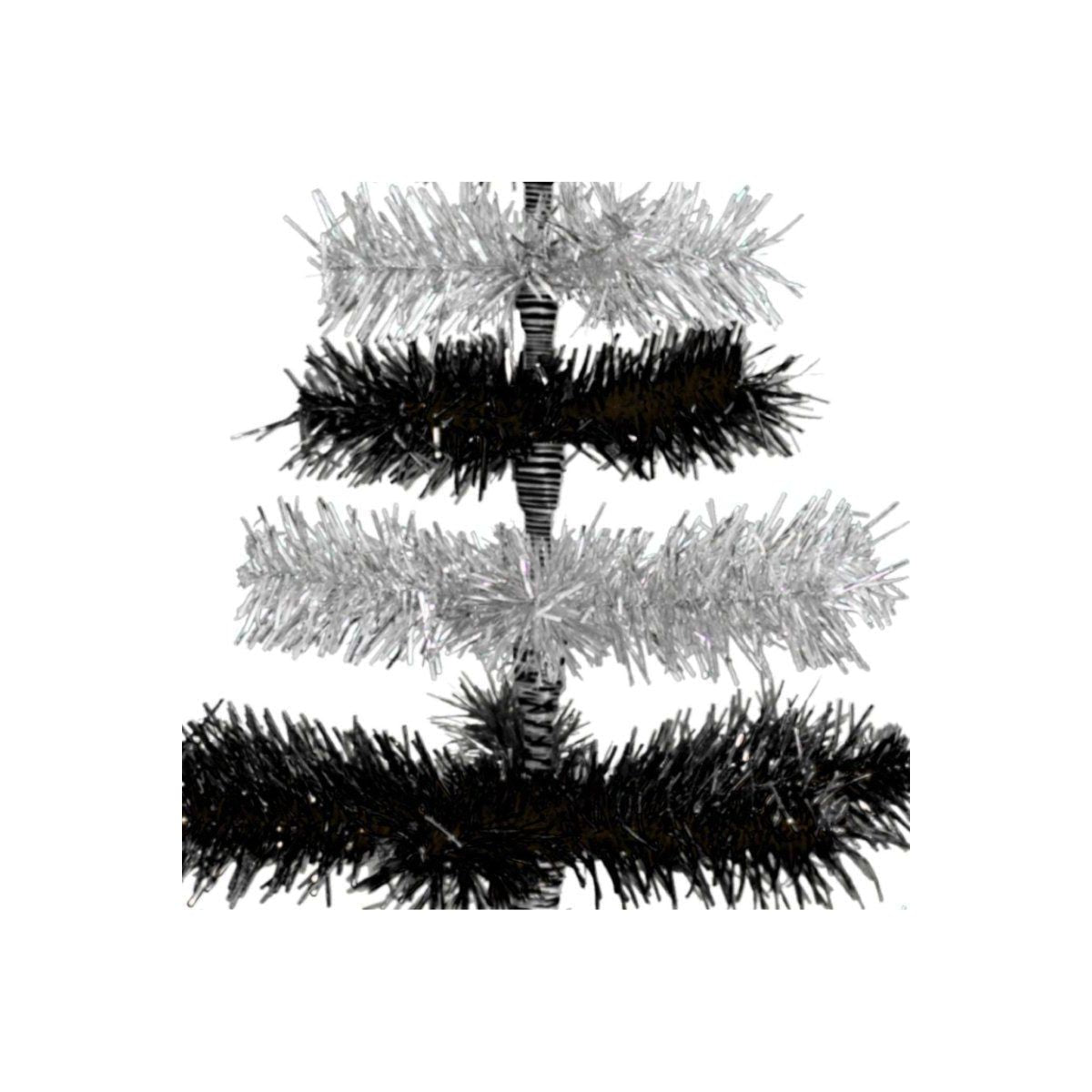 Shop For Black & Silver Layered Tinsel Christmas Tree